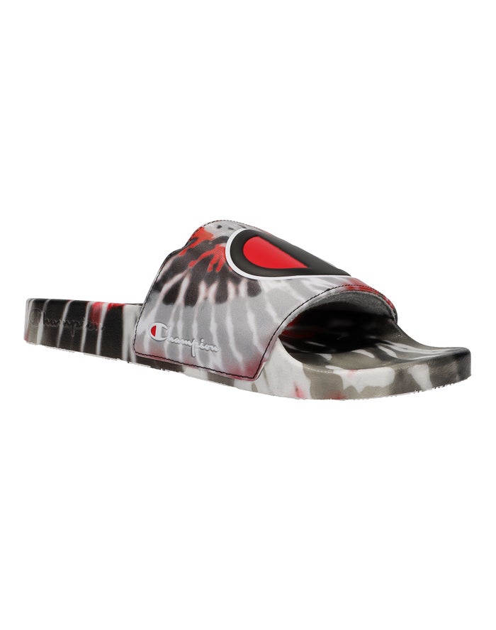 Champion Badslippers Heren - Zwart/Rood - Ipo Tie-Dye ( 815792-MTK )